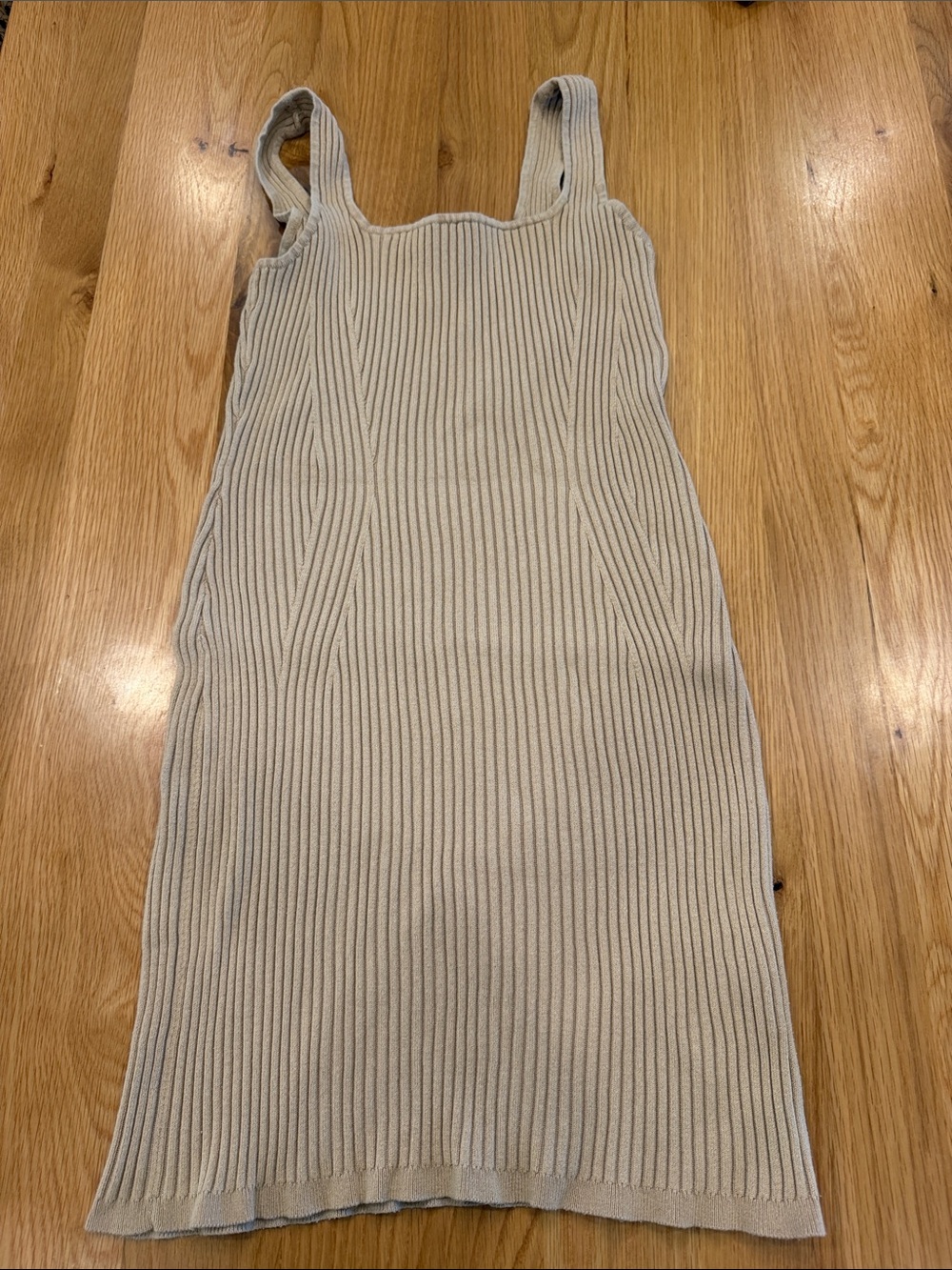 H&M Ribbed Tank Midi Dress - Cream